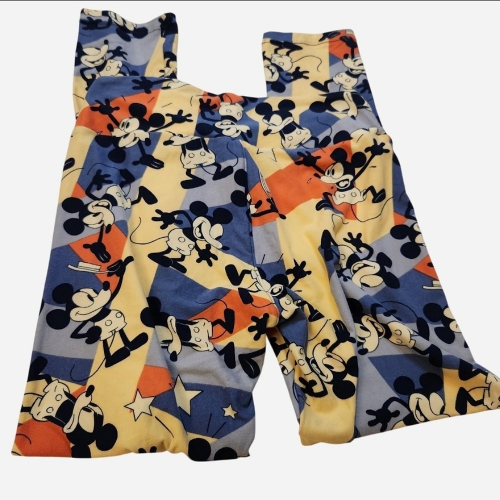 LuLaRoe Disney Leggings Lot OS – Retro Mickey Geometric & Classic Mickey – GUC - Picture 7 of 7